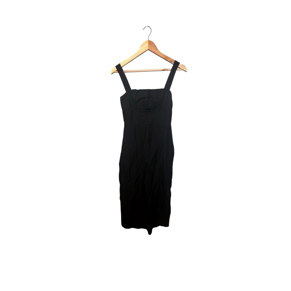 NWT & Other Stories Strappy Linen Midi Dress Black 0 - Picture 2 of 8